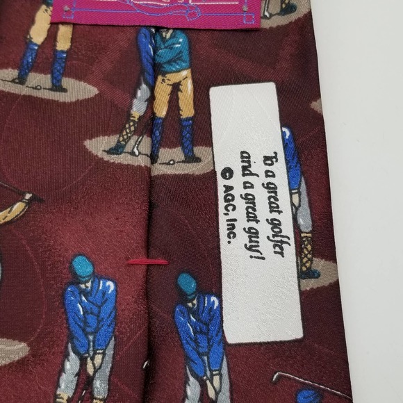Thinking of You Golfer MEns NEck Tie Golf Knickers - Picture 7 of 7